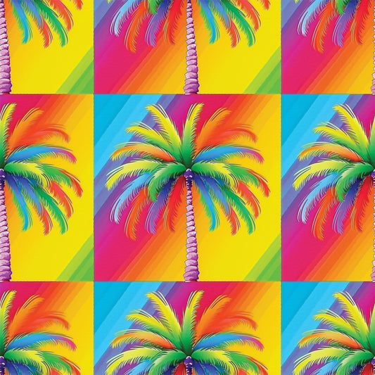 Colorful Animals and Plants Pattern 8 Quilting Cotton Fabric