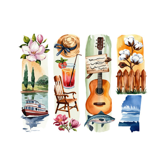 Brushstroke State Fabric Panel 5