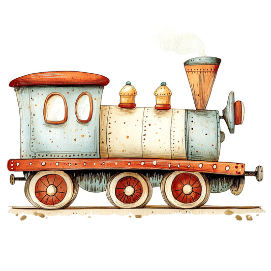 Cute Trains Fabric Panel 17