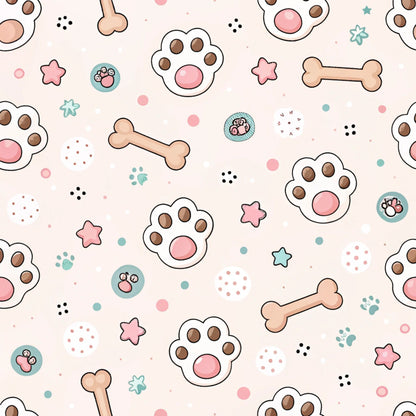 Puppy Prints Pattern 1 Minky Fabric