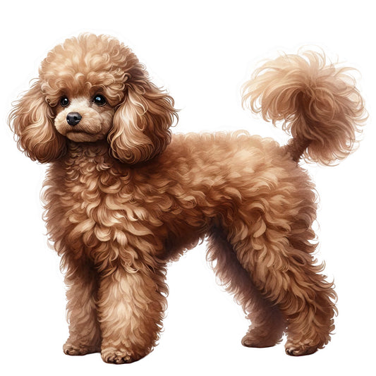 Watercolor Poodles Fabric Panel 11