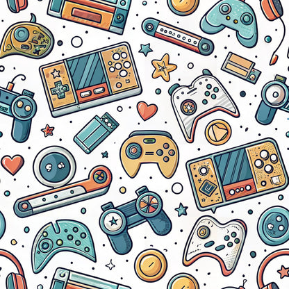 Joystick Doodles Pattern 9 Minky Fabric