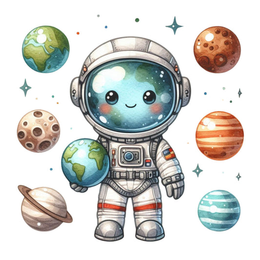 Cute Little Astronaut Fabric Panel 16