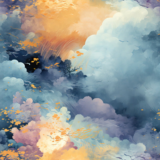 Colorful Clouds Pattern 11 Quilting Cotton Fabric