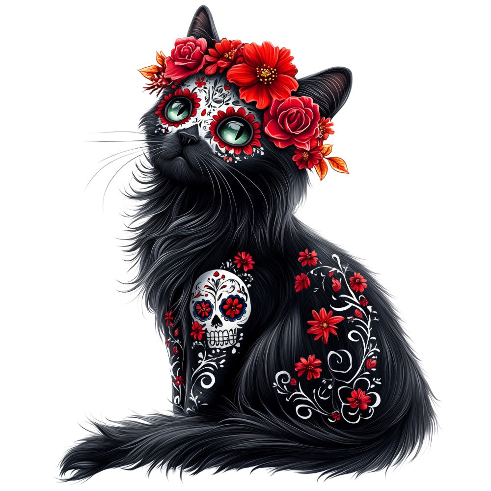 Cats de Los Muertos Fabric Panel 2