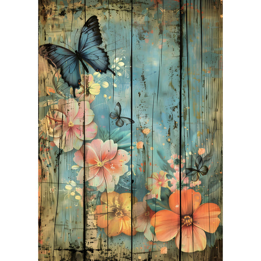 Rustic Butterfly Wall Art Fabric Panel 10