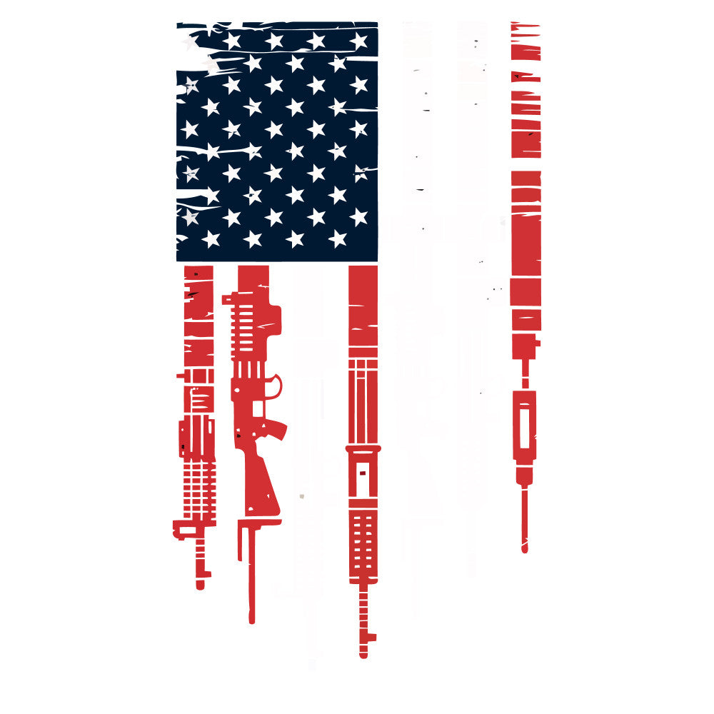 USA Guns Flag Fabric Panel 1