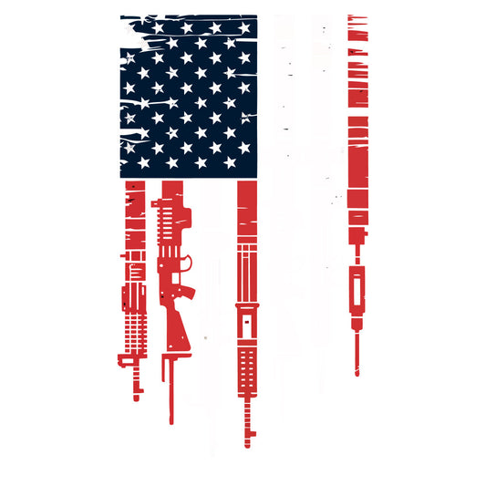 USA Guns Flag Fabric Panel 1