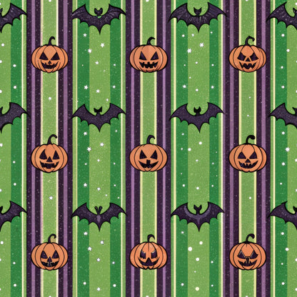 Halloween Gingham and Stripes Pattern 6 Quilting Cotton Fabric