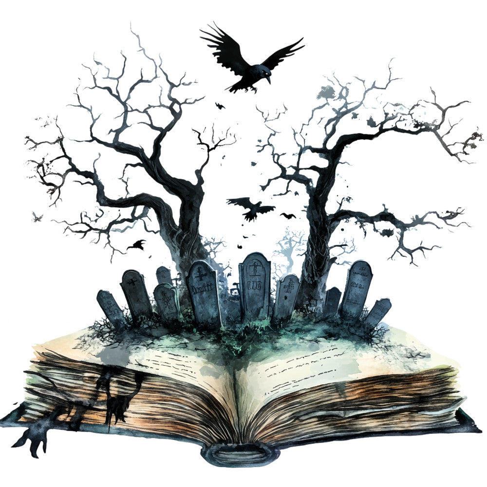 Halloween Books Fabric Panel 3