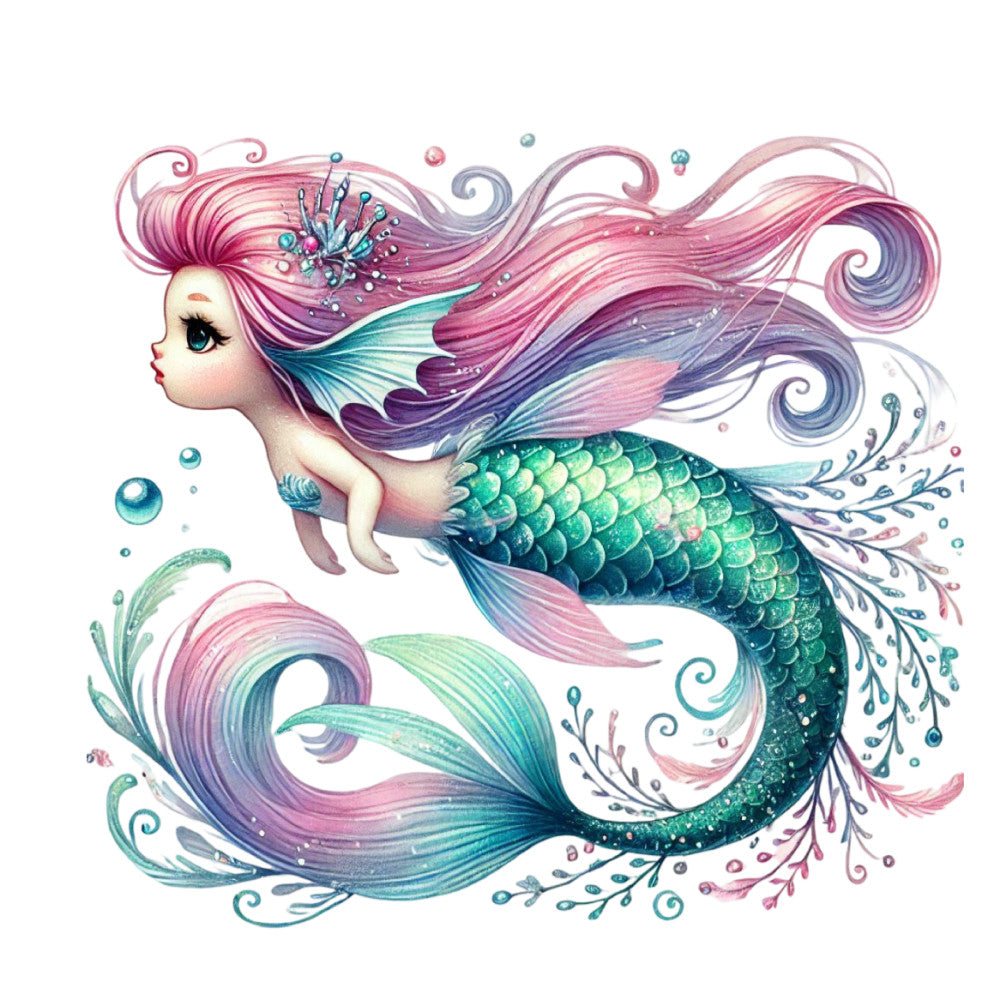 Watercolor Sea Fish Fabric Panel 22