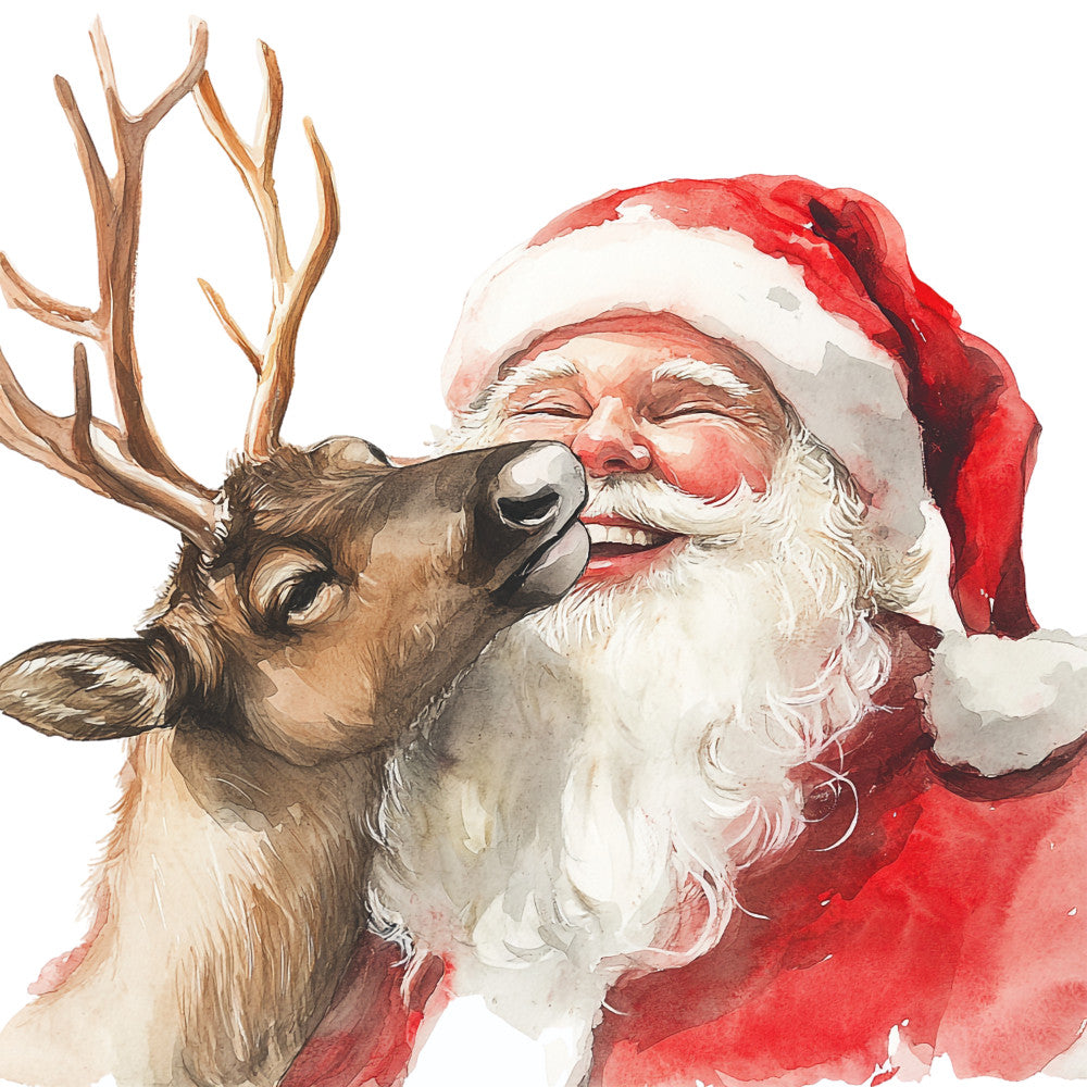 Watercolor Santa Claus Fabric Panel 4