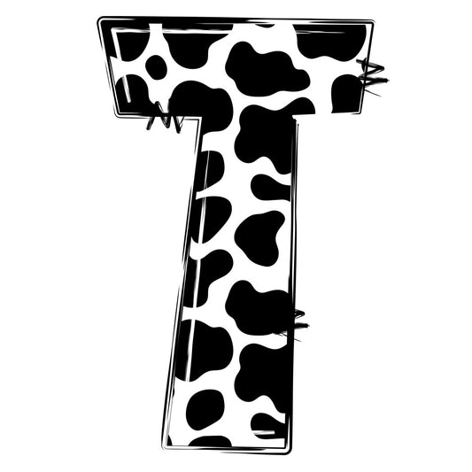 Cow Print Alphabet Fabric Panel 26