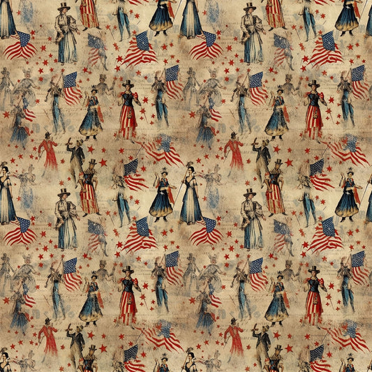 Liberty Gazette Pattern 7 Minky Fabric