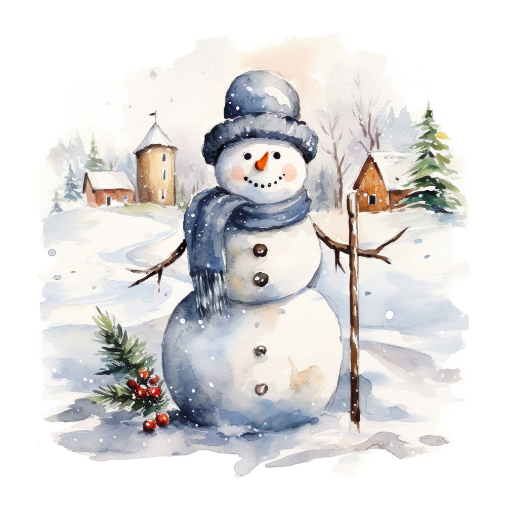 Charming Snowmen Fabric Panel 4