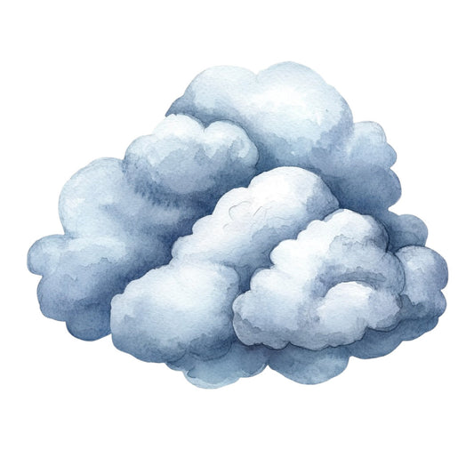 sky blue, light blue, white, gray blue, clouds, cloud pattern, nature, weather, celestial, whimsical, dreamy, soft, gentle, peaceful, nursery, baby, children's, sky theme, cumulus clouds, fluffy clouds, watercolor, painted, soft blue, pale blue, misty, serene, calming, storybook, illustrated, fantasy