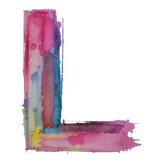 Brushstroke Alphabet Fabric Panel 13
