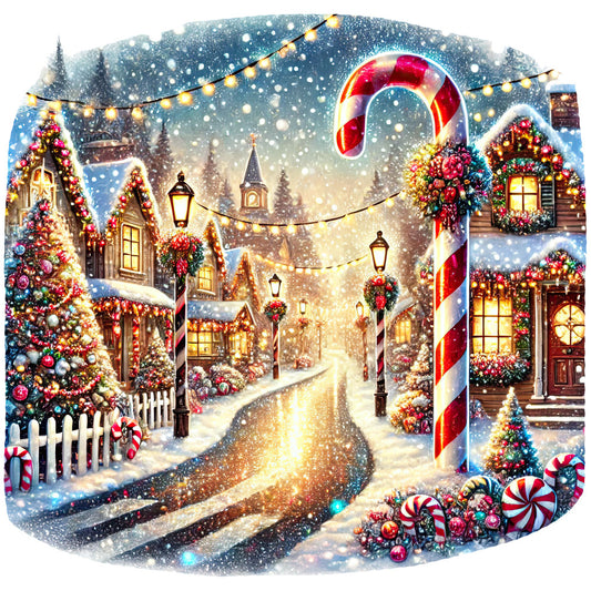 Christmas Villages Fabric Panel 49