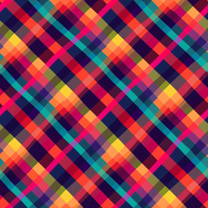 Electric Plaid Pattern 7 Minky Fabric