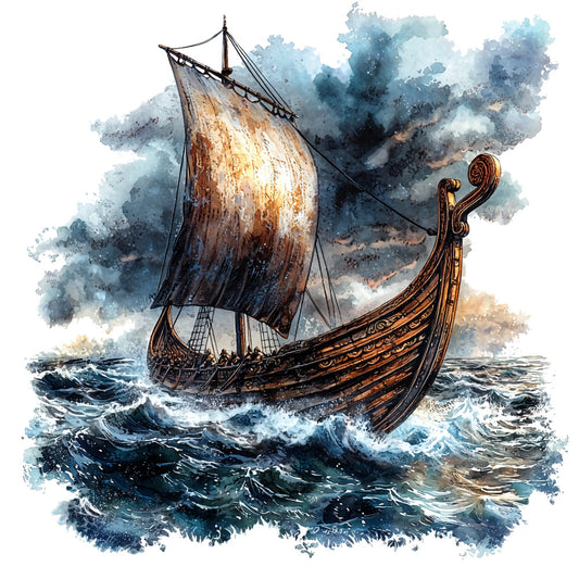 Viking Ships Fabric Panel 3