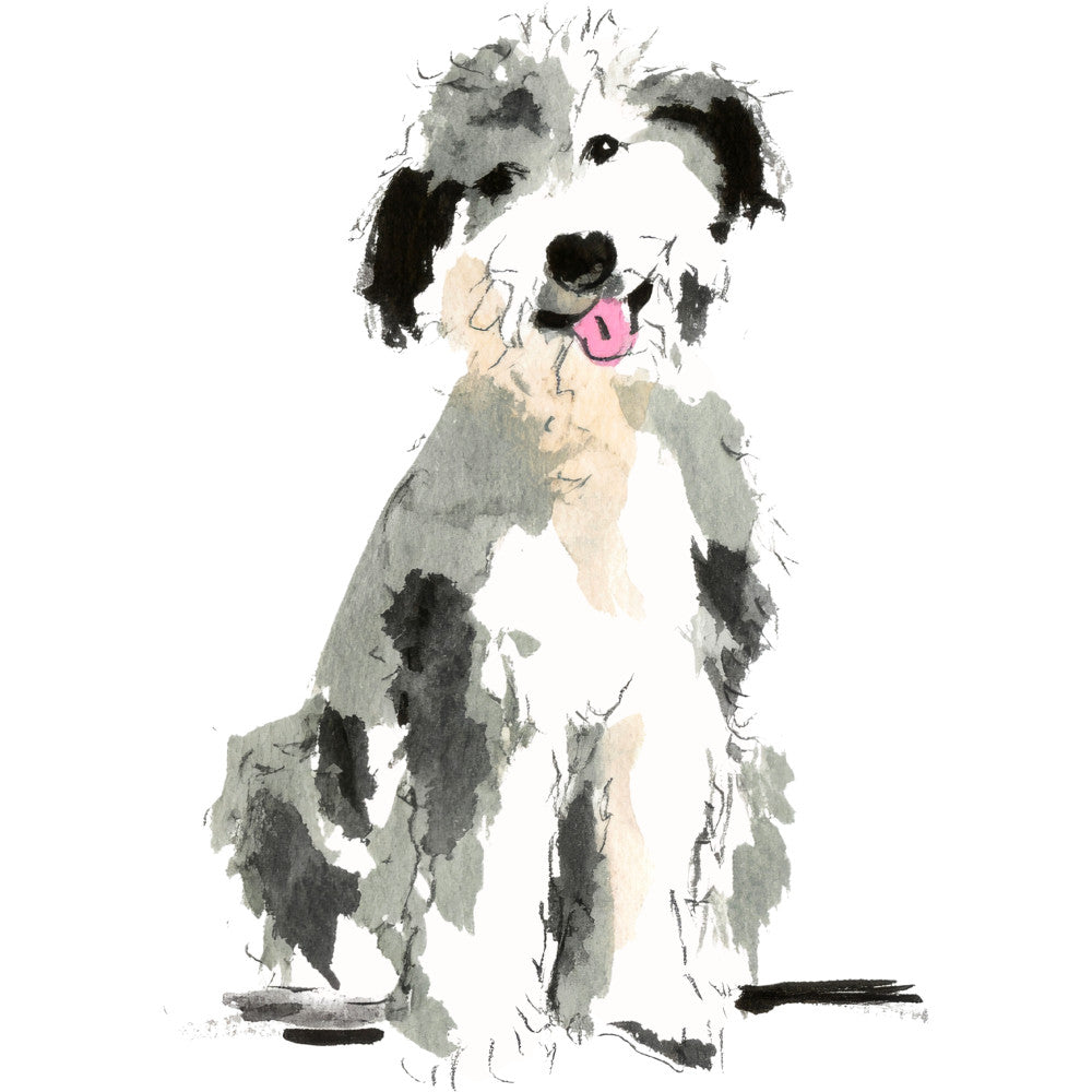 Handdrawn Doodle Dog Fabric Panel 50