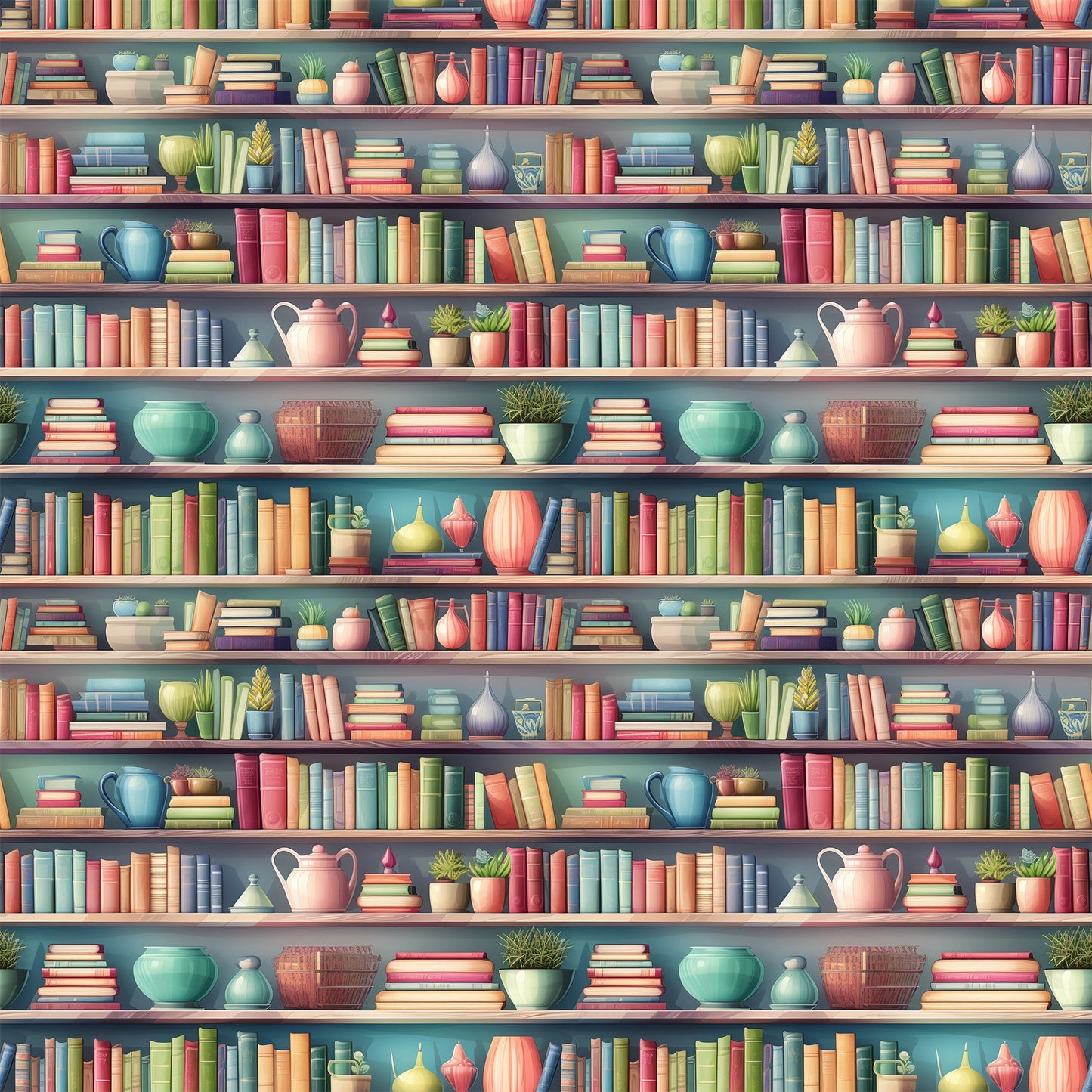 Bookshelf Pattern 2 Quilting Cotton Fabric