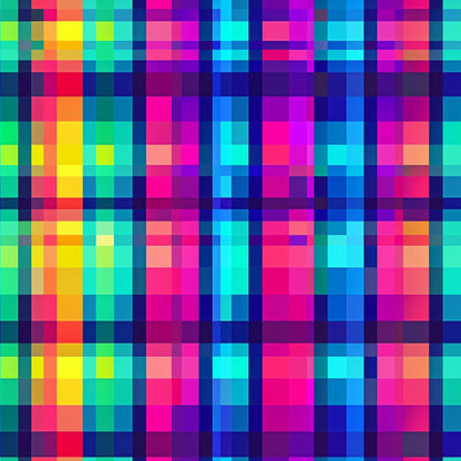 Neon Gingham Pattern 6 Quilting Cotton Fabric