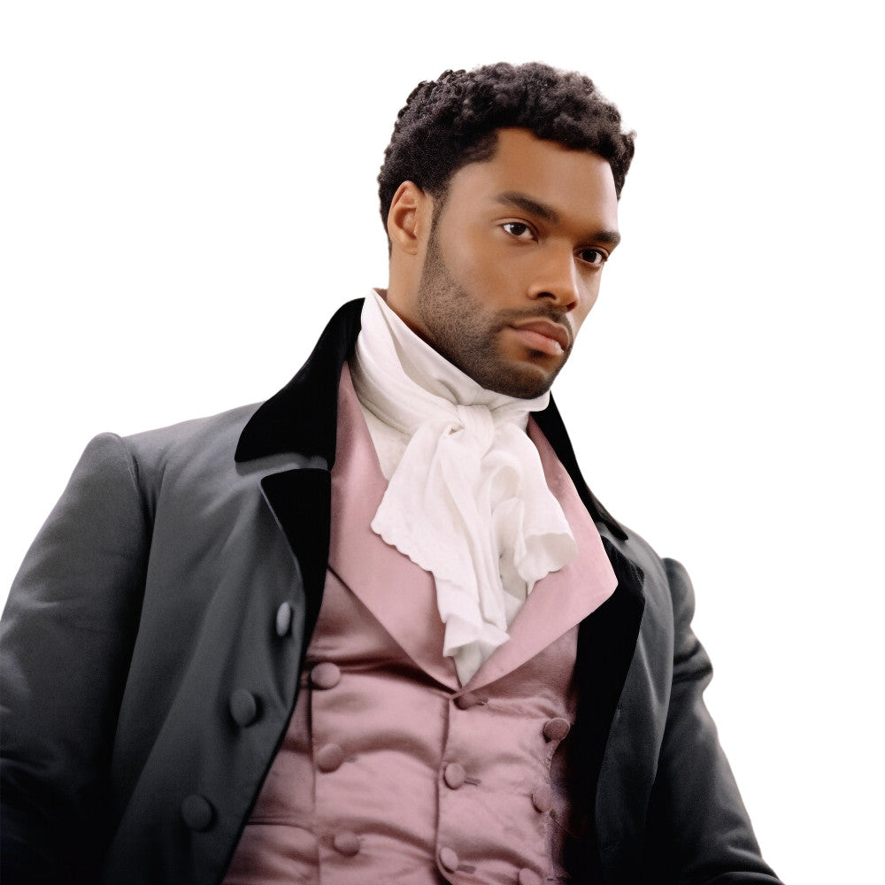 fabric panel, regency era, historical portrait, gentleman, period costume, gray coat, pink waistcoat, white cravat, formal wear, 18th century, aristocratic, elegant figure, muted tones, rose pink, charcoal gray, cream white, quilting cotton, portrait panel, vintage style, refined gentleman