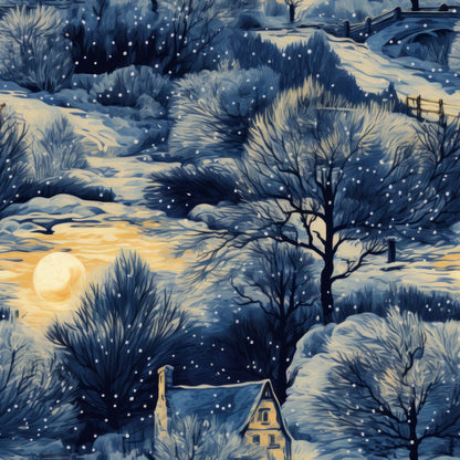 Golden Snowfall Pattern 9 Minky Fabric