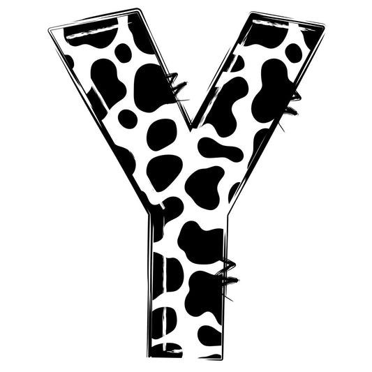 Cow Print Alphabet Fabric Panel 31