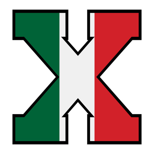 green, red, white, letter x, mexican flag colors, alphabet panel, fabric panel, quilting cotton, bold letters, patriotic colors, educational fabric, children's fabric, craft fabric, sewing material, geometric design, bright colors, letter learning, mexican theme, tricolor design, block letters