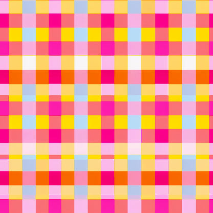 Neon Gingham Pattern 4 Quilting Cotton Fabric