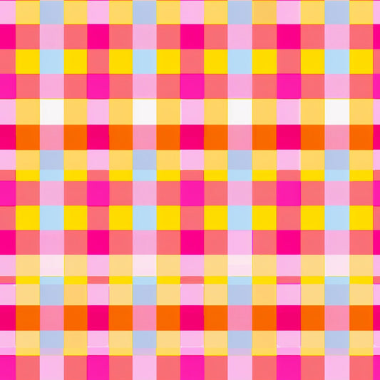 Neon Gingham Pattern 4 Quilting Cotton Fabric