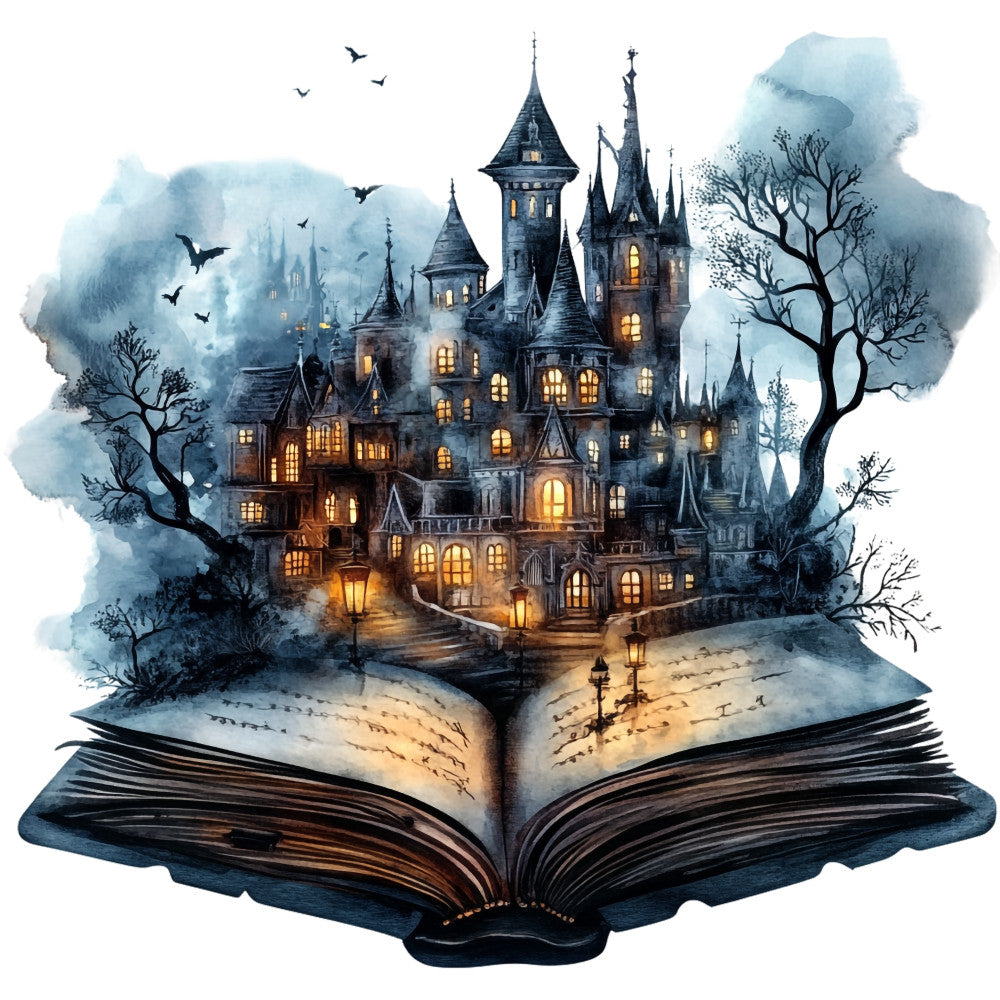 Halloween Books Fabric Panel 6