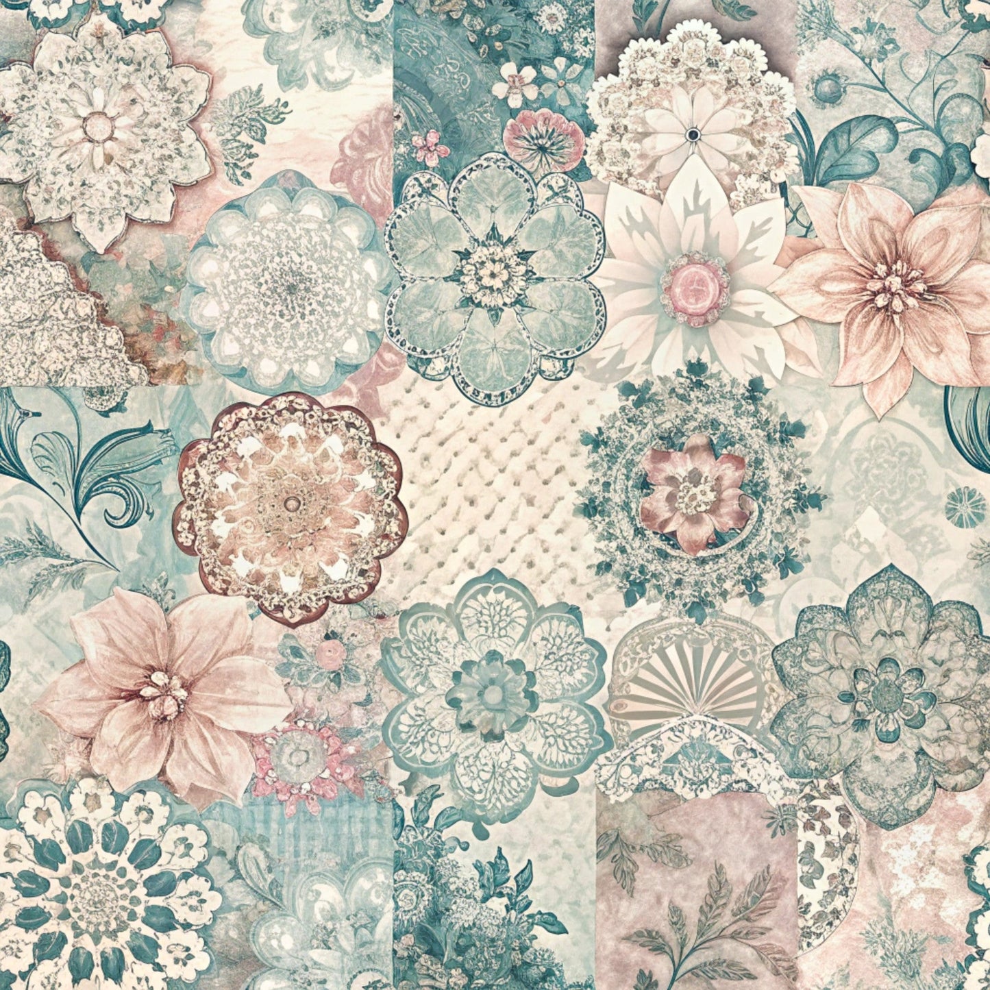 Spring Patchwork Pattern 25 Quilting Cotton Fabric