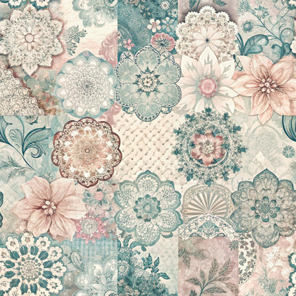 Spring Patchwork Pattern 25 Quilting Cotton Fabric