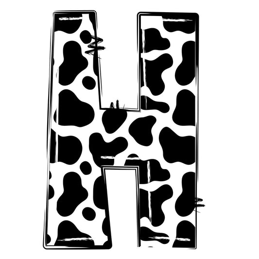 Cow Print Alphabet Fabric Panel 14