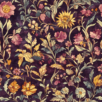 Midnight Harvest Garden Pattern 3 Minky Fabric