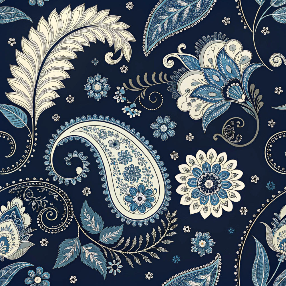 Midnight Paisley Garden Pattern 6 Minky Fabric