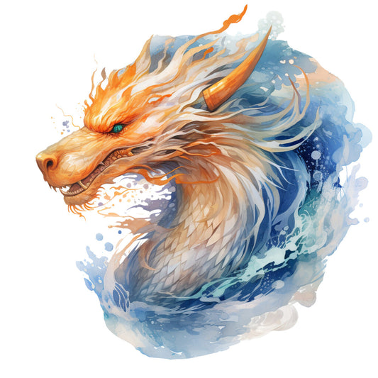 Elemental Dragons Fabric Panel 20