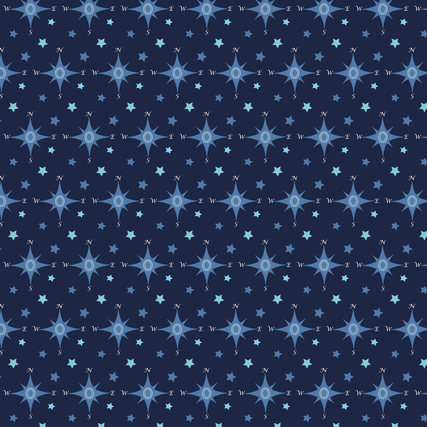 Navy Nautical Sea Pattern 14 Quilting Cotton Fabric
