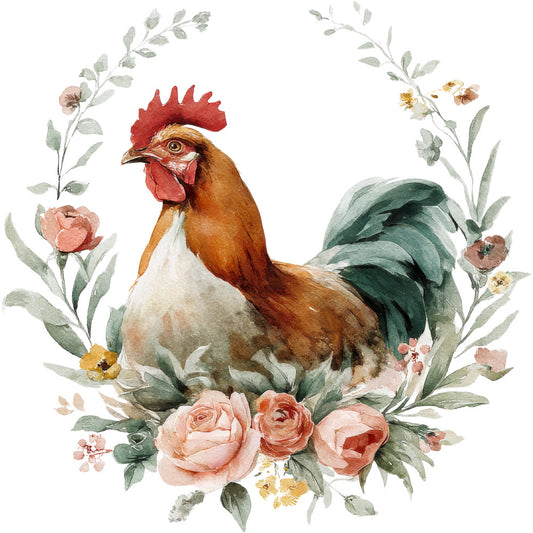Farmhouse Chicken Decor Fabric Panel 20