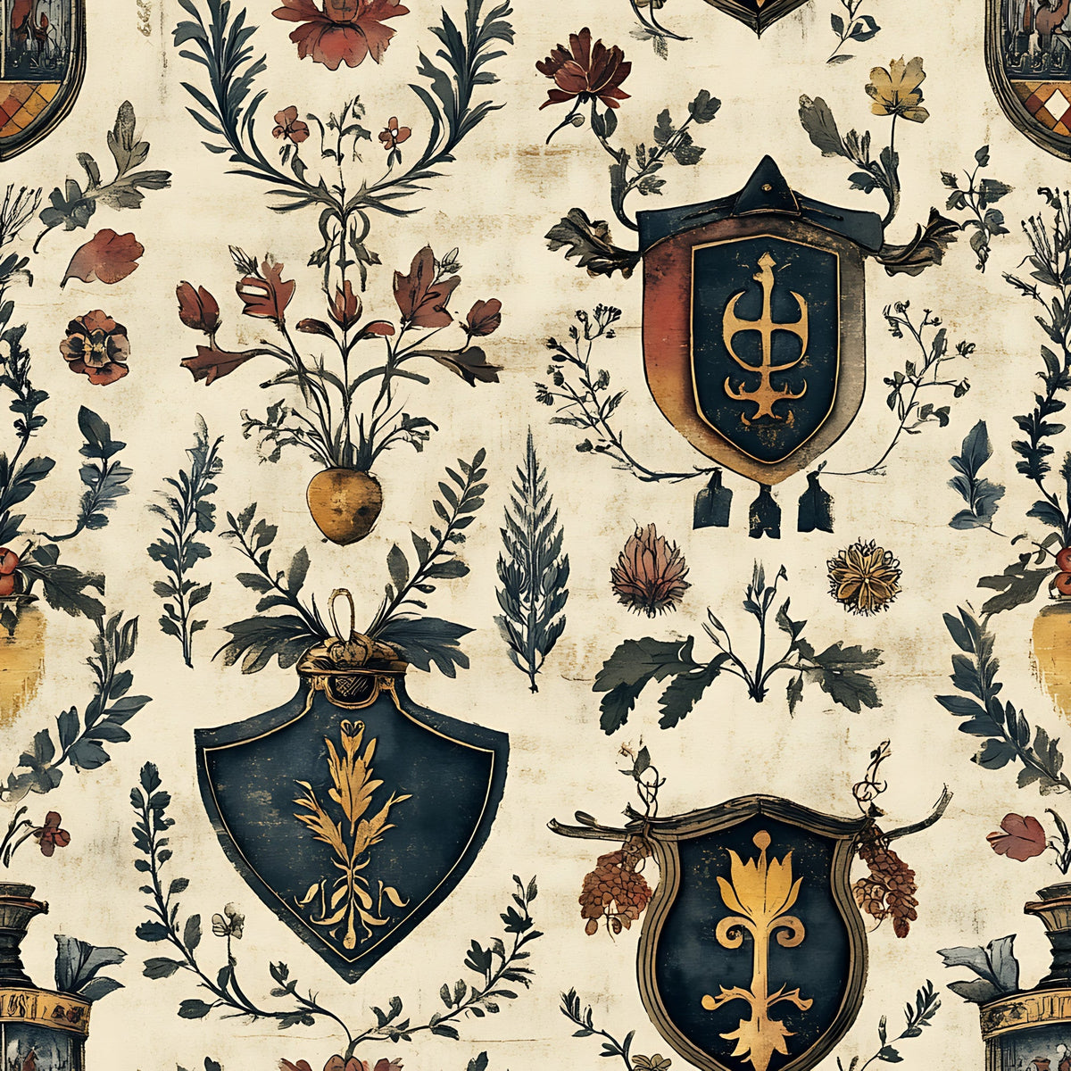 Medieval Heraldry Pattern 14 Minky Fabric