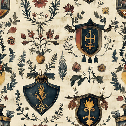 Medieval Heraldry Pattern 14 Minky Fabric