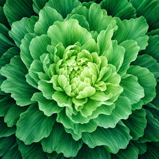 lime green, pale green, chartreuse, sage green, forest green, peony, floral, botanical, nature, garden, flower, layered petals, spring, summer, elegant, romantic, feminine, modern botanical, detailed, close-up, macro, vibrant green, light green, dark green, nature-inspired, decorative, artistic, naturalistic, home decor, wall art