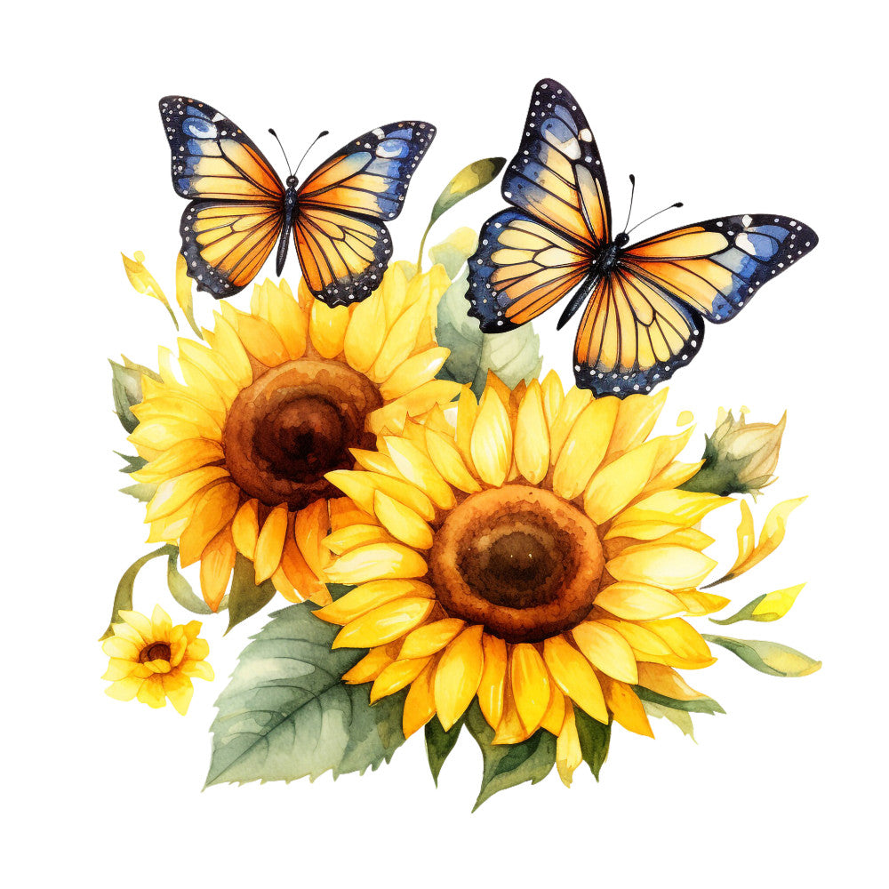 Sunflowers and Butterflies Fabric Panel 15