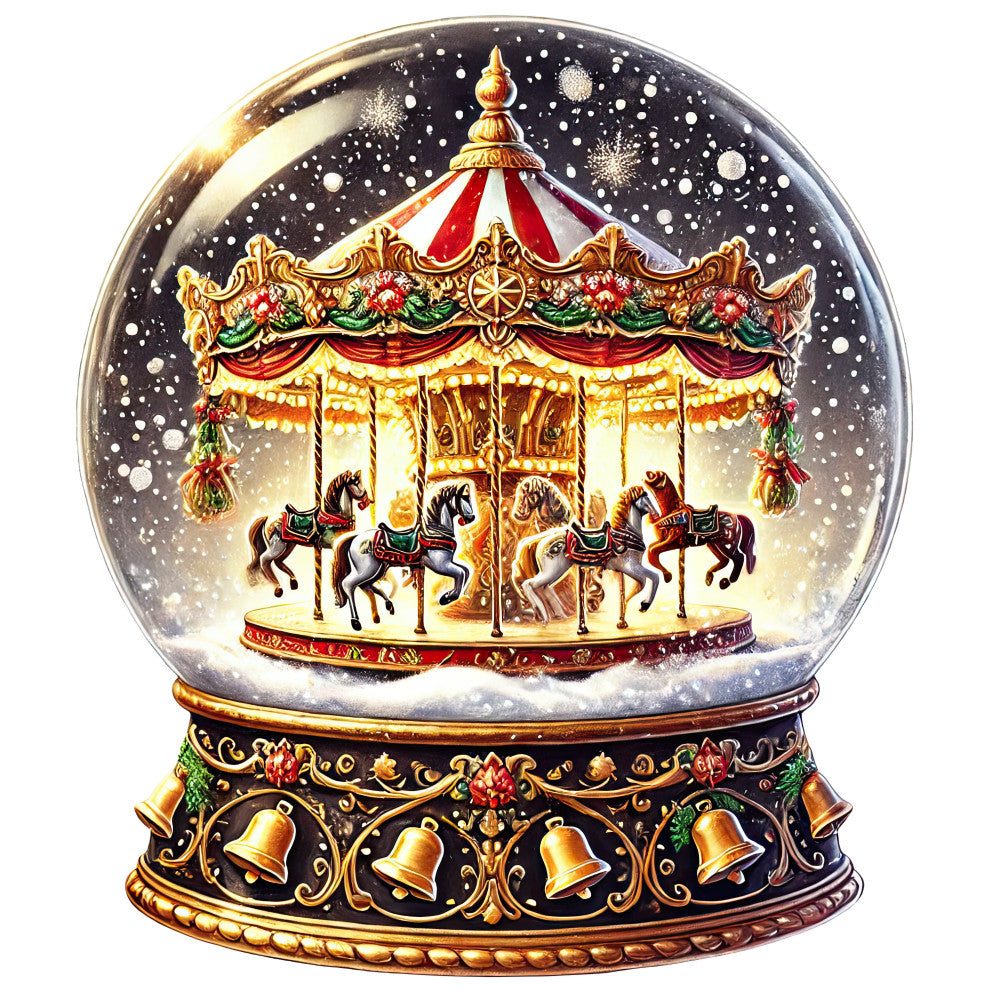 Christmas Snow Globes Fabric Panel 8
