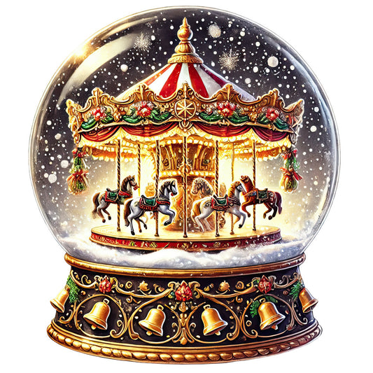 Christmas Snow Globes Fabric Panel 8