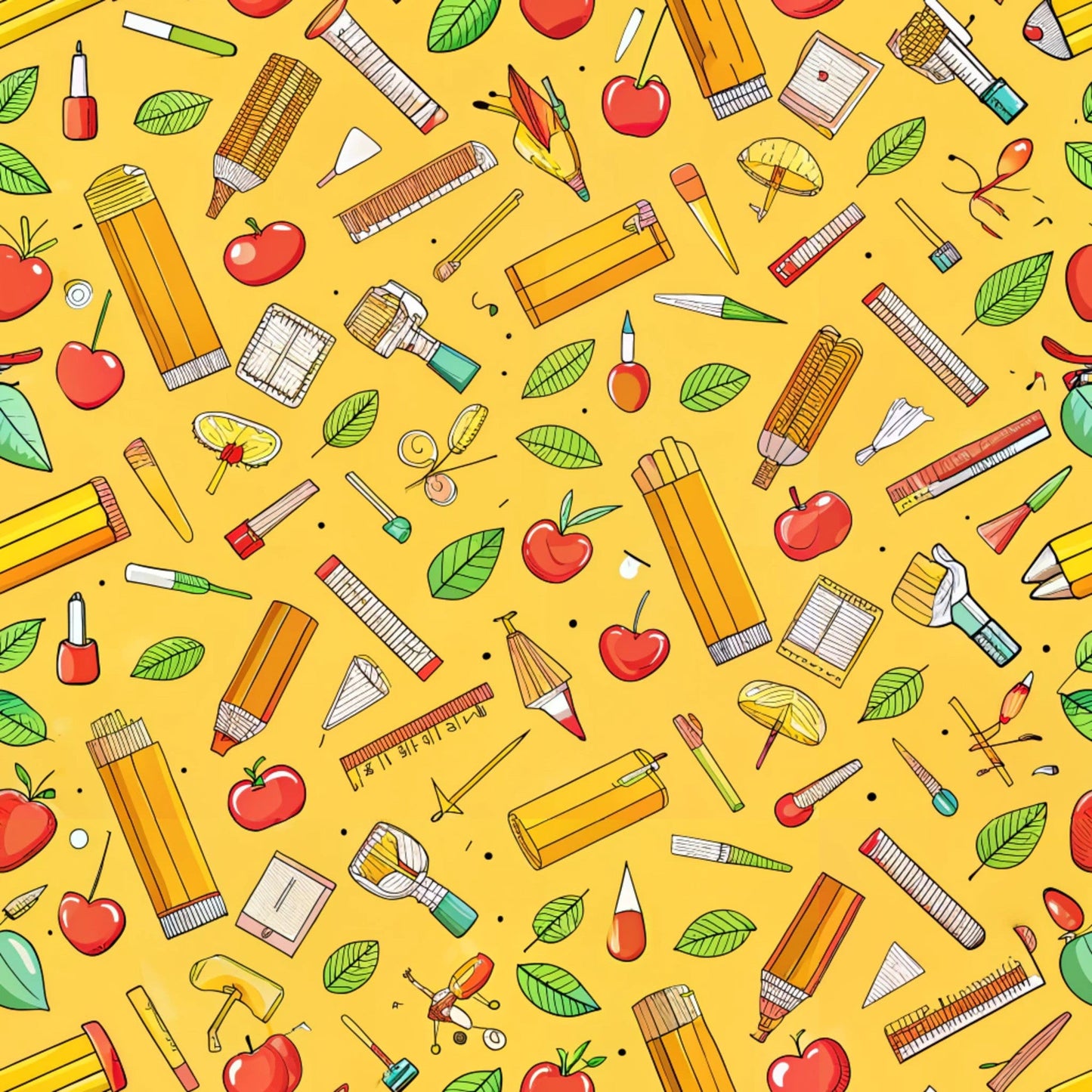Back to School Pattern 27 Quilting Cotton Fabric