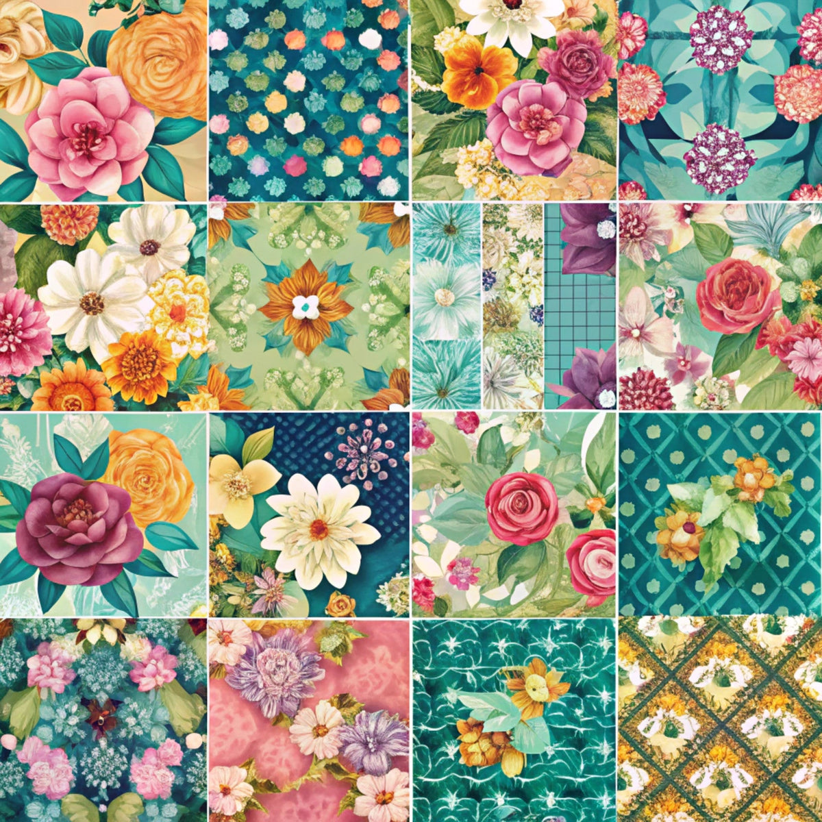Quilted Daisies Pattern 4 Minky Fabric